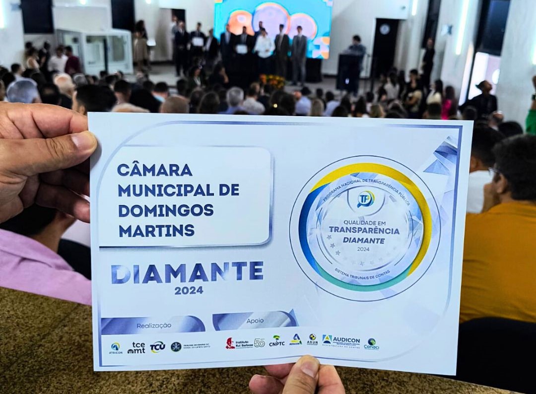 Câmara de Domingos Martins recebe Selo Diamante de transparência pública em evento no TCE-ES